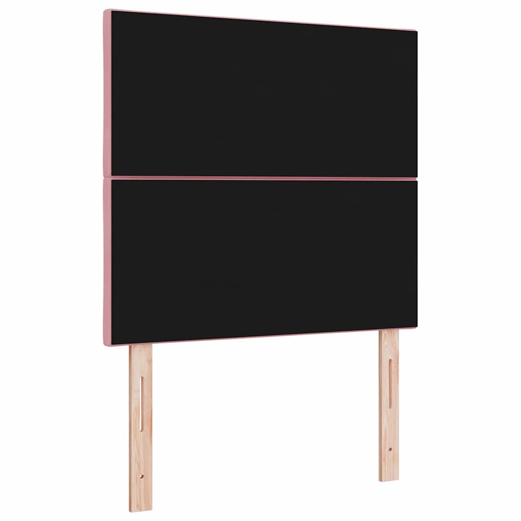 LED Headboard with LED Strip Lights Manual Pink 100 cm Velvet